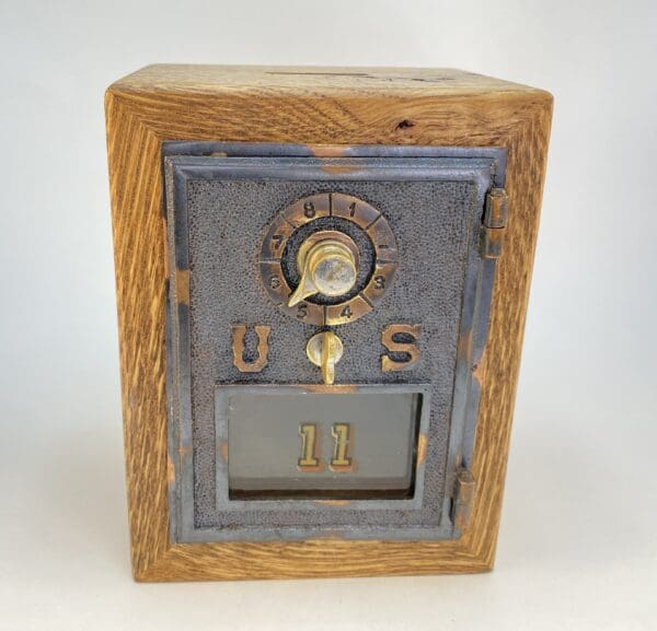 Vintage safe with dial and number display.