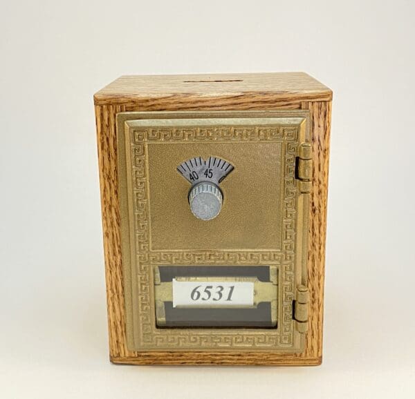 Vintage safe with dial and numeric display.