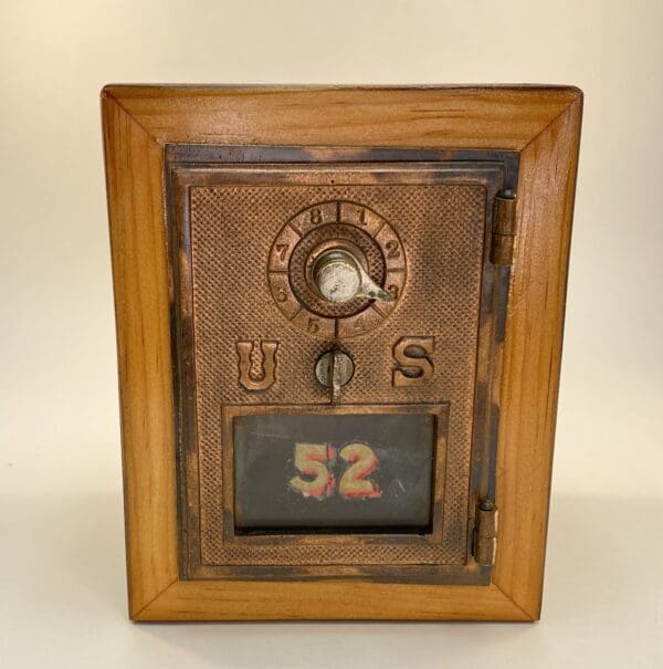 1906 Keyless Lock Company Barnwood Post Office Box Door # 52 - Image 2