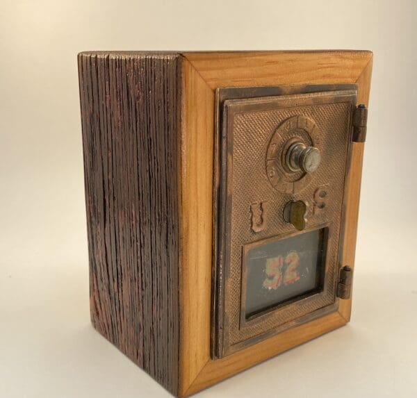 1906 Keyless Lock Company Barnwood Post Office Box Door # 52