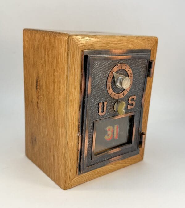 Rustic White Oak Post Office Door Bank