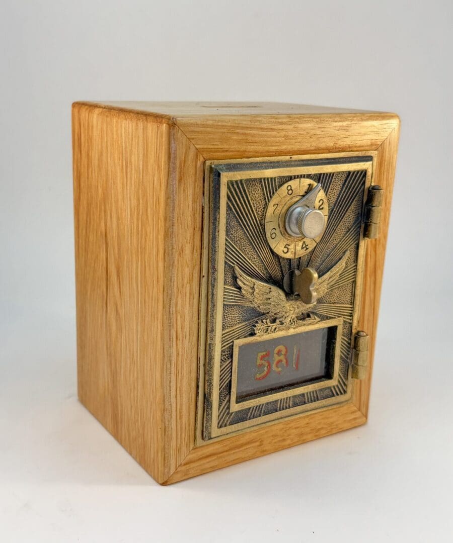 1906 Brass Eagle Mailbox Door Bank
