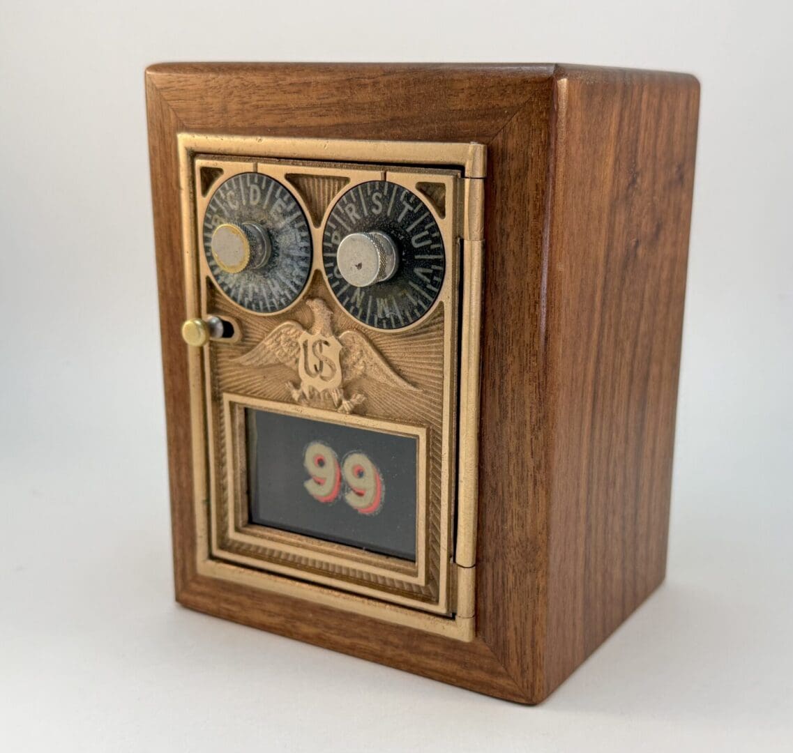 Dual Dial US Eagle Mailbox Door Bank circa 1920