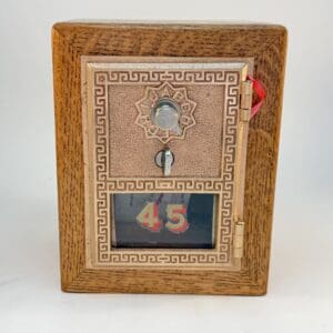Salvaged Church Pew Mailbox Door Bank