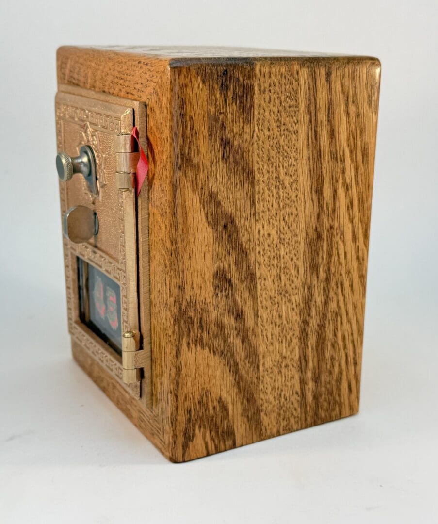 Salvaged Church Pew Mailbox Door Bank