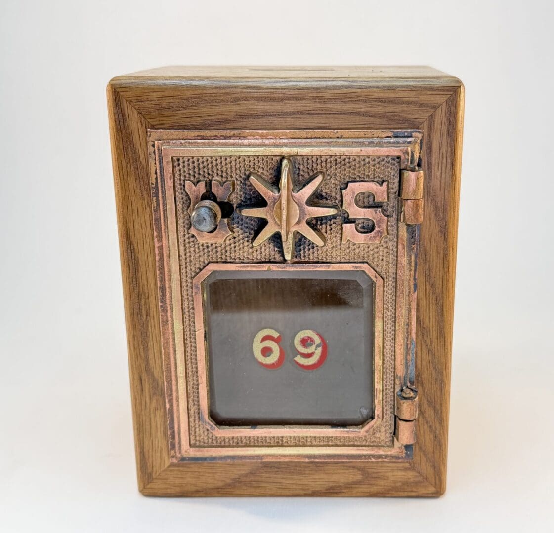 1902 Star Dial old Mailbox Door Bank