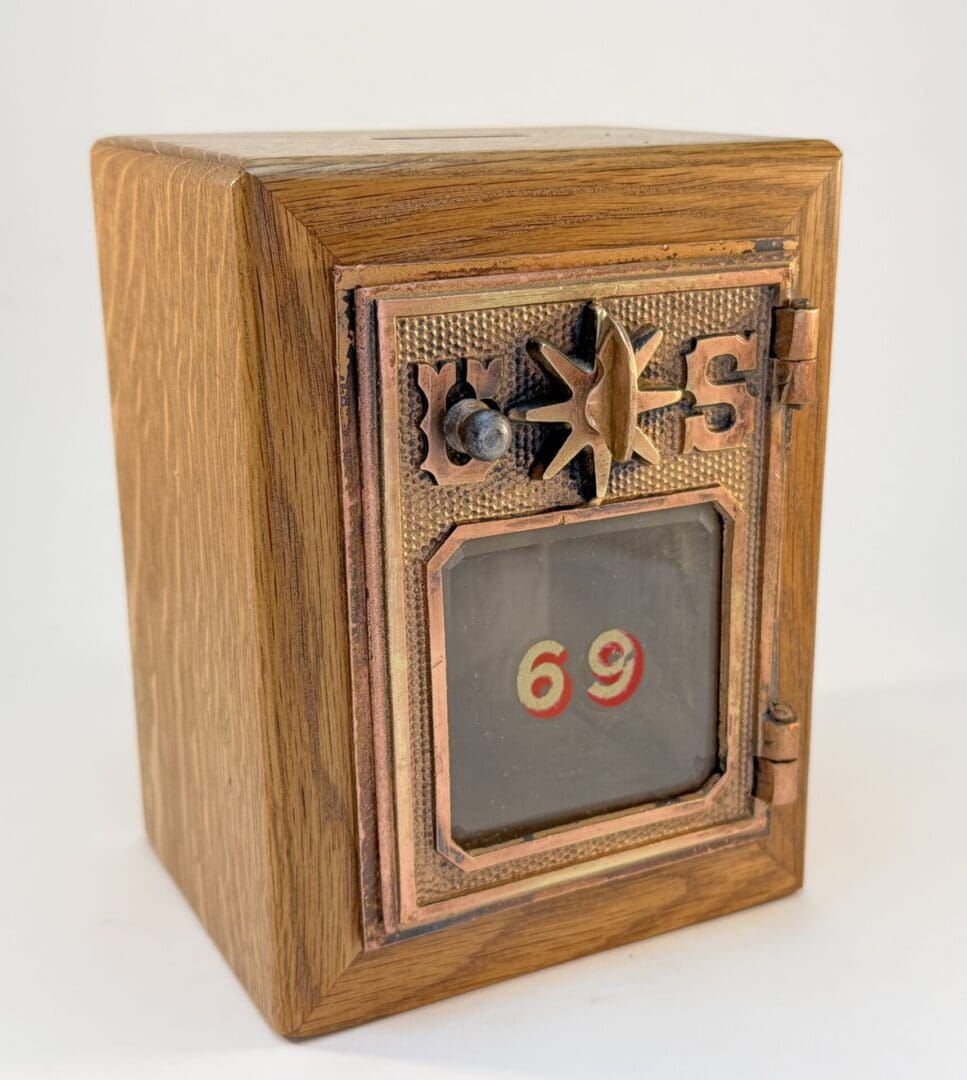 1902 Star Dial old Mailbox Door Bank