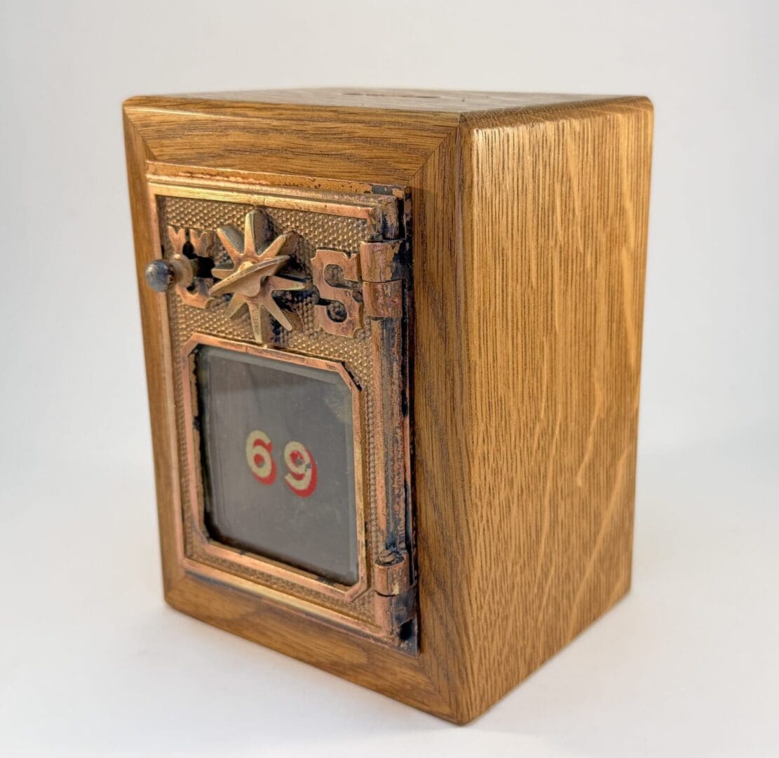 1902 Star Dial old Mailbox Door Bank