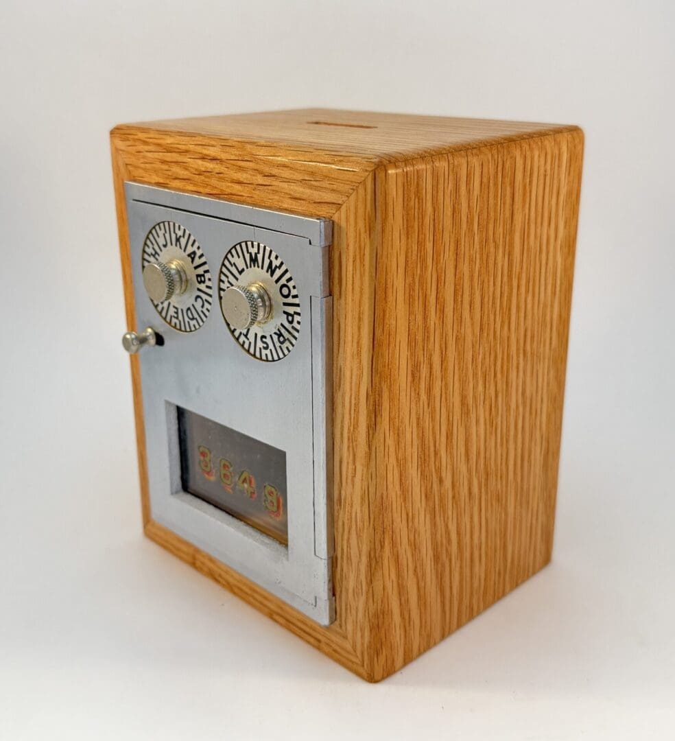 1950s Dual Dial Nickel Plated Mailbox Door Bank