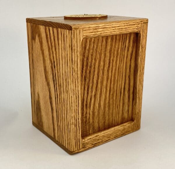 Wooden box with a smooth finish.