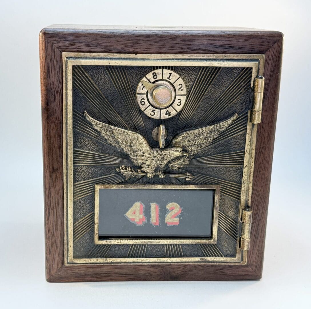 1906 Brass War Eagle Post Office Door Bank