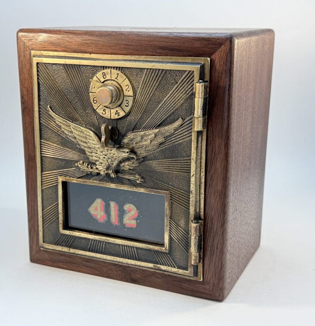 1906 Brass War Eagle Post Office Door Bank