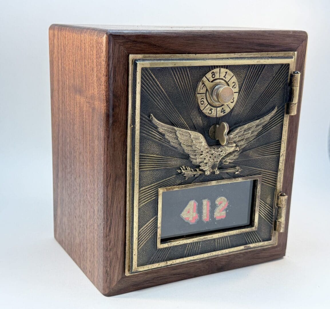 1906 Brass War Eagle Post Office Door Bank