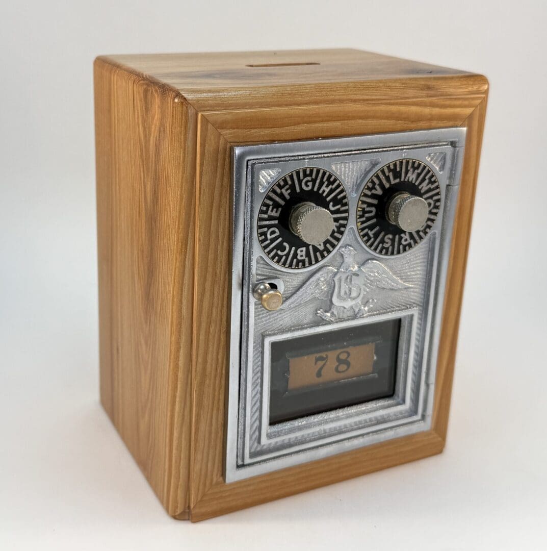 Nickel Plate US Eagle Post Office Door Bank