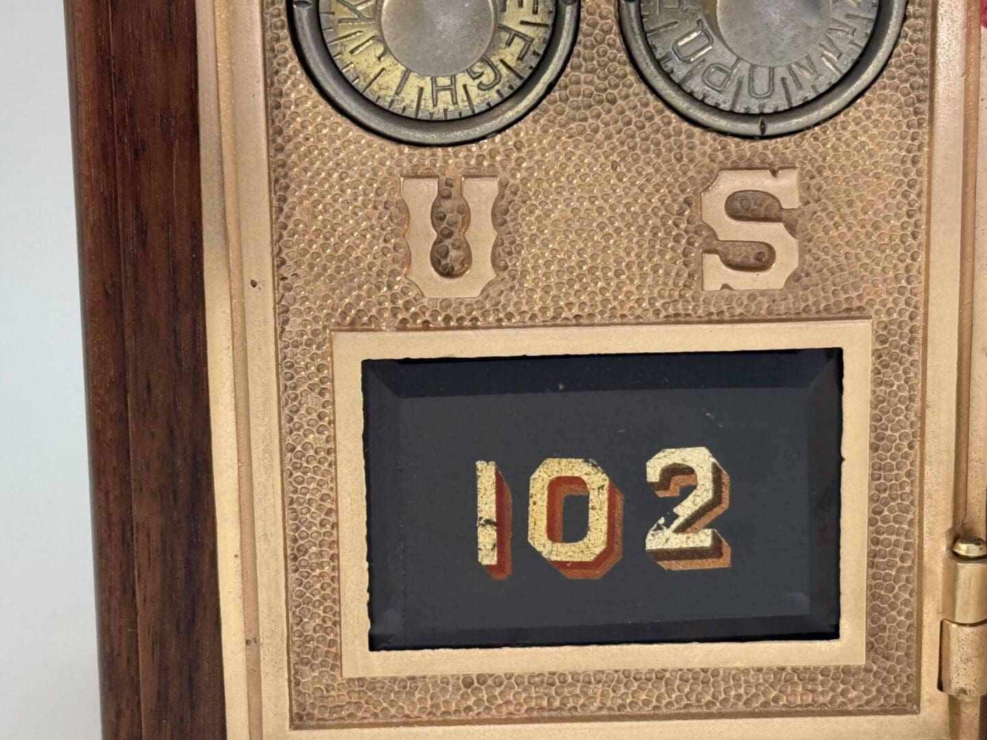 1886 Bronze Mailbox Door Lockbox